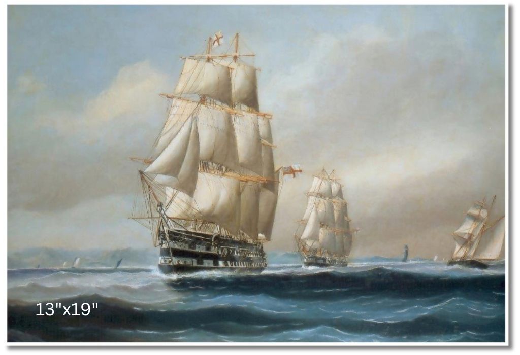 Flagship Wellesley And Squadron Leaving Halifax Harbour, 1850 | John O'Brien | Oil On Canvas