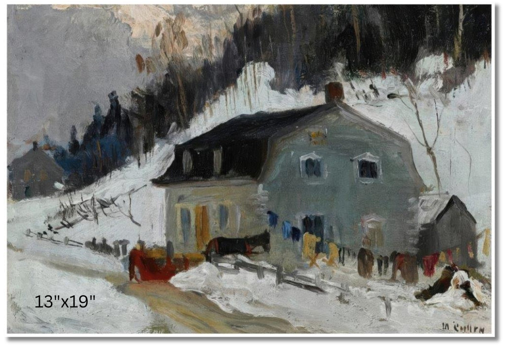 Farmhouse And Horse-Drawn Sleigh | Maurice Cullen | Oil On Panel