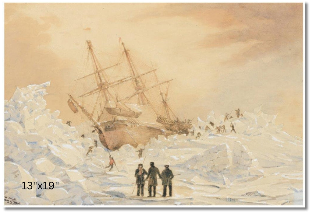 HMS Terror Trapped In Pack Ice In The Frozen Straight | William Smyth | Watercolour