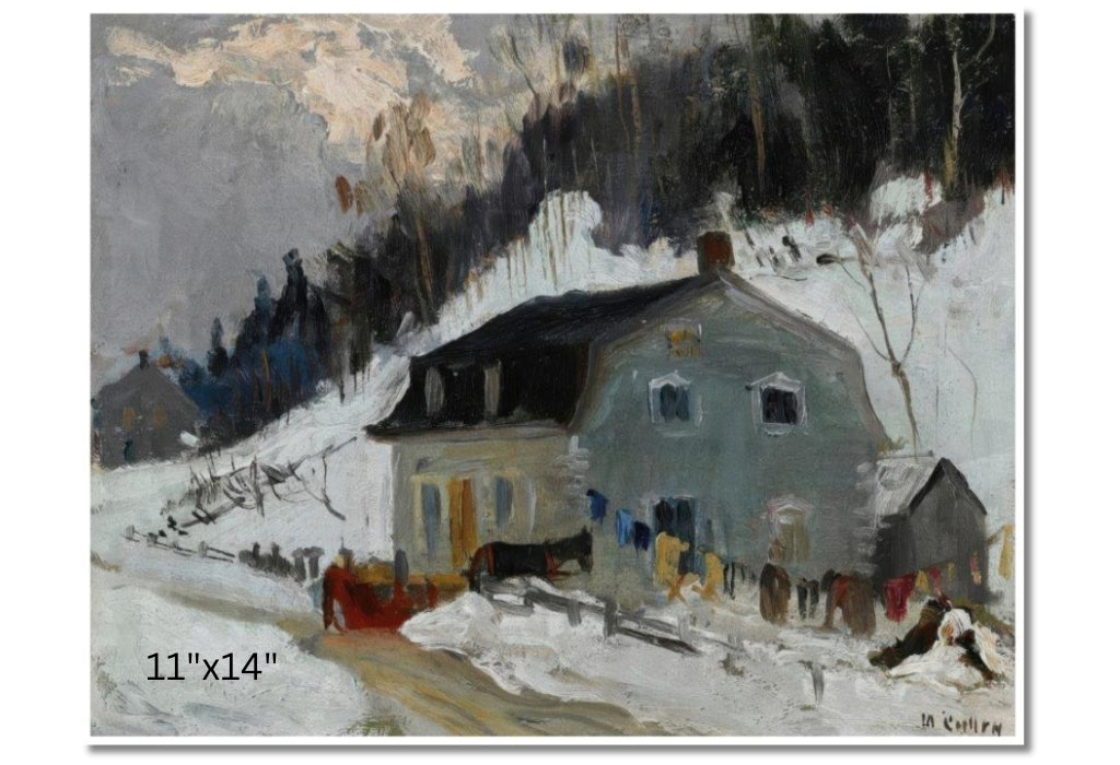 Farmhouse And Horse-Drawn Sleigh | Maurice Cullen | Oil On Panel