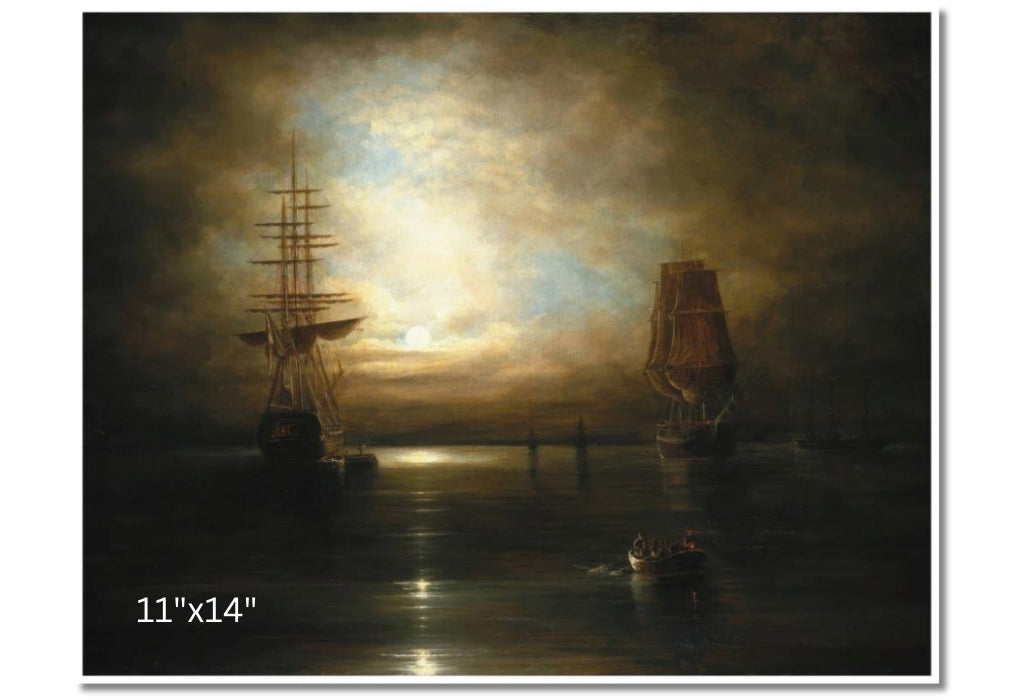 Moonlight, St. Lawrence | Cornelius Krieghoff | Oil On Canvas