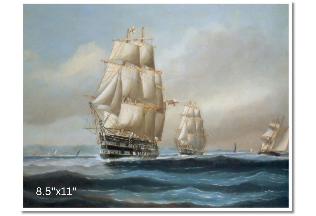 Flagship Wellesley And Squadron Leaving Halifax Harbour, 1850 | John O'Brien | Oil On Canvas