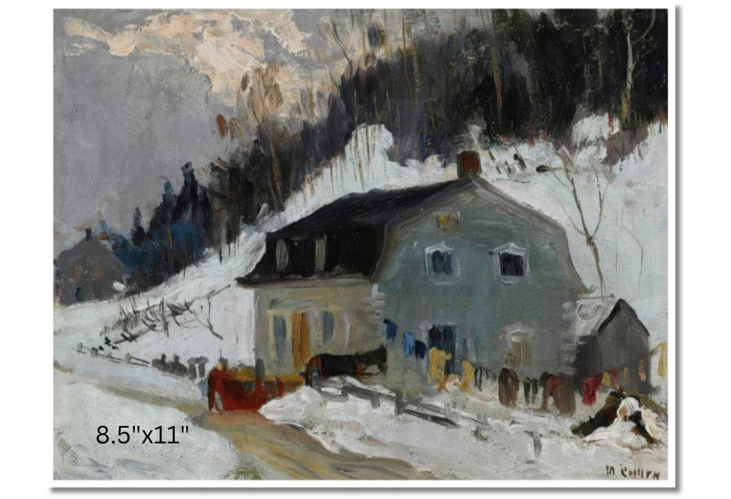 Farmhouse And Horse-Drawn Sleigh | Maurice Cullen | Oil On Panel