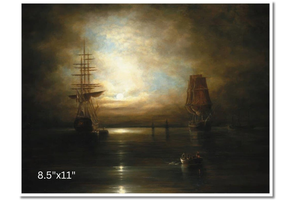 Moonlight, St. Lawrence | Cornelius Krieghoff | Oil On Canvas