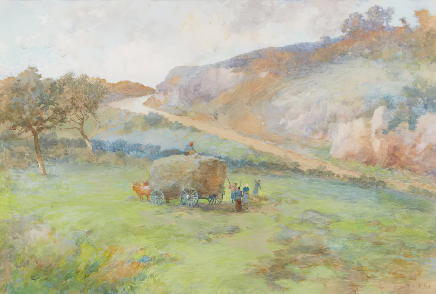 Filling The Wagon | Frances A. B. Hopkins | Watercolour