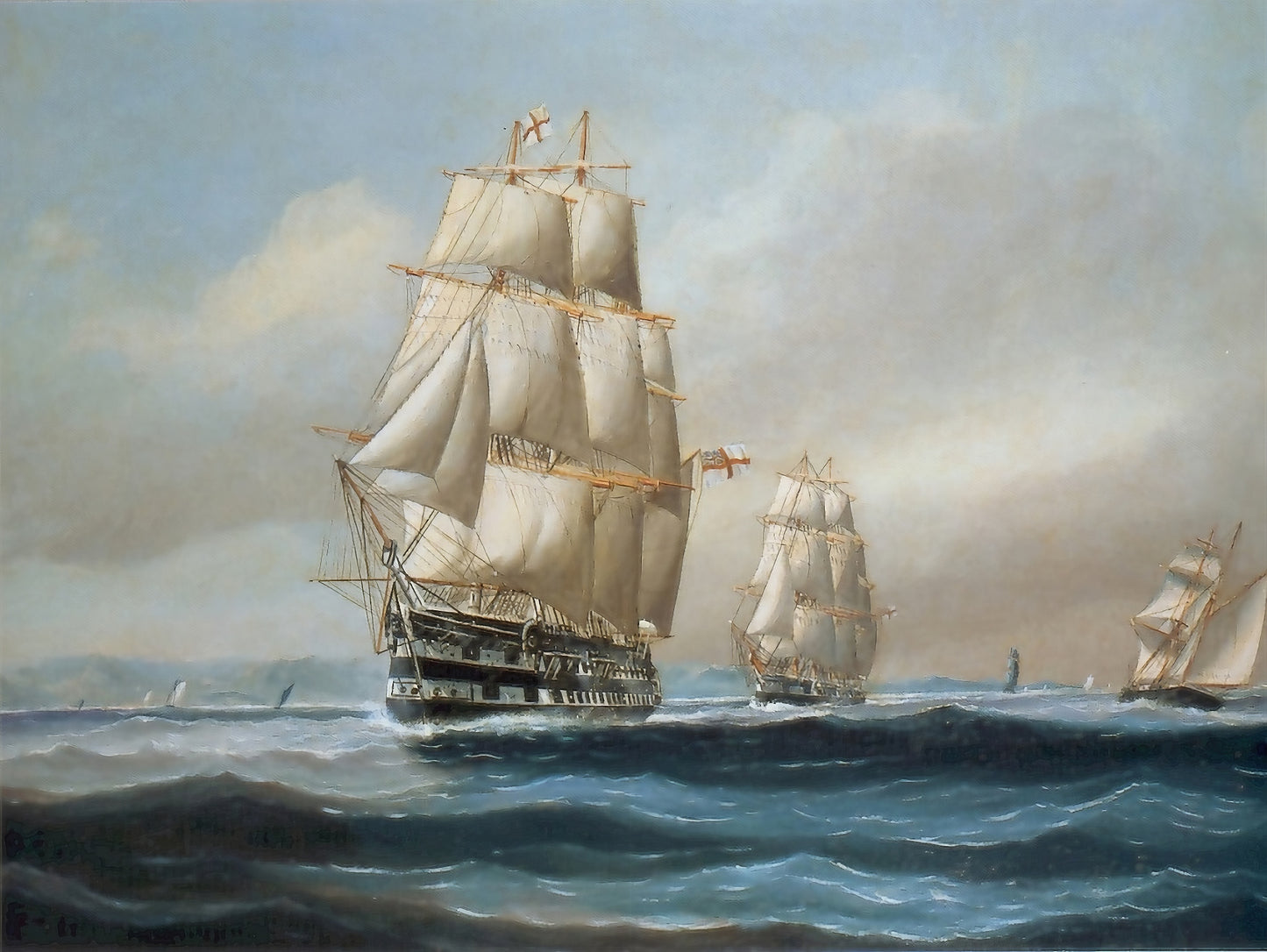 Flagship Wellesley And Squadron Leaving Halifax Harbour, 1850 | John O'Brien | Oil On Canvas