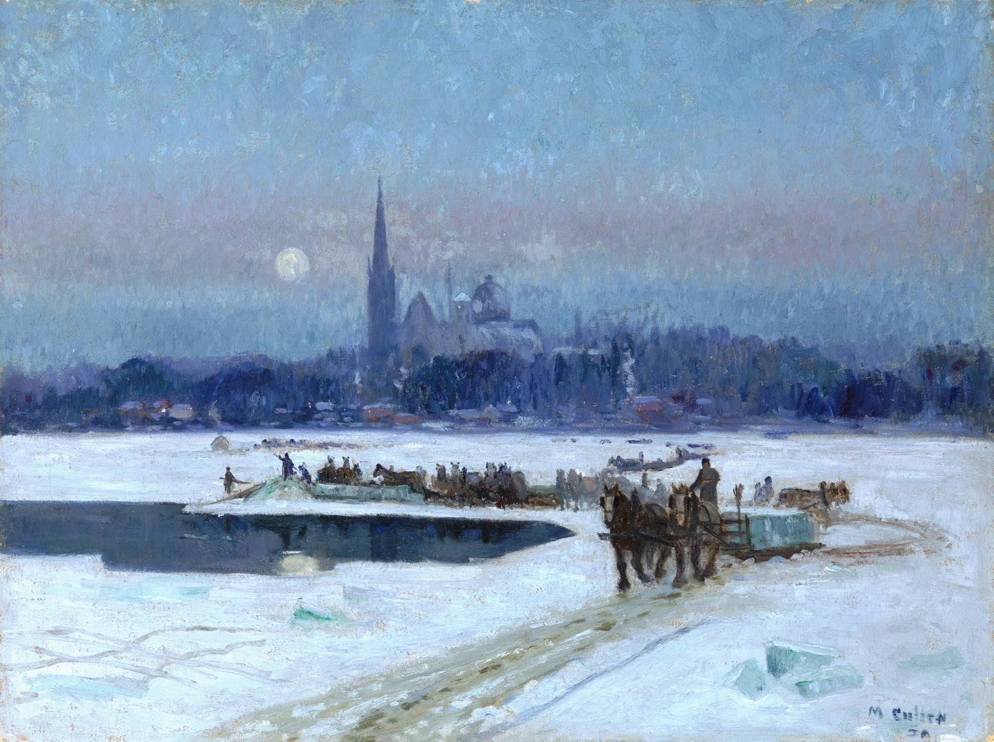 Ice Cutters, Longueuil | Maurice Cullen | Oil On Canvas