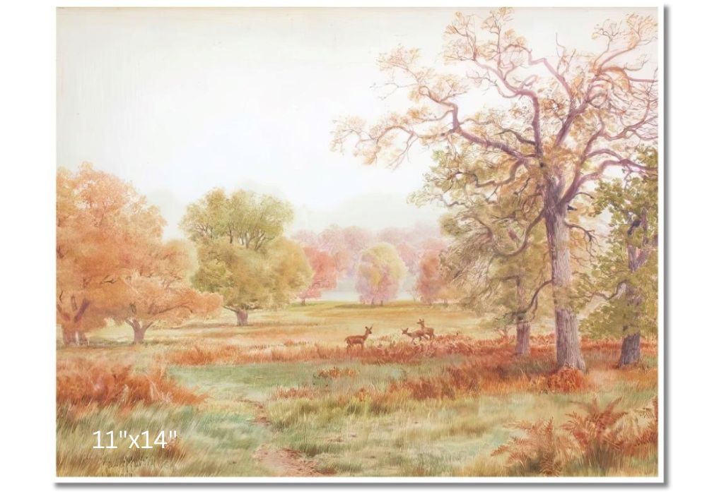 Deer In A Meadow | Thomas Mower Martin | Watercolour