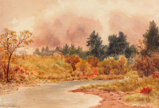 Autumn Creek, Still Waters | Thomas Mower Martin | Watercolour