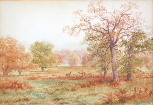 Deer In A Meadow | Thomas Mower Martin | Watercolour