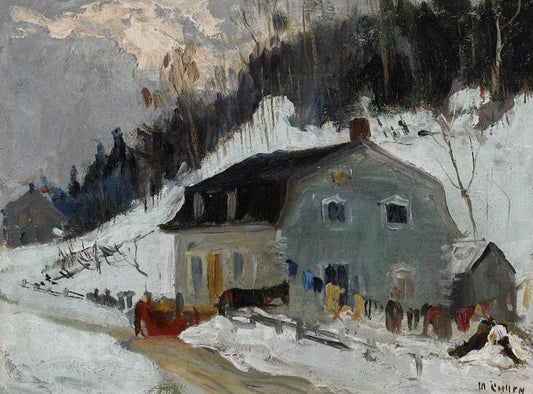 Farmhouse And Horse-Drawn Sleigh | Maurice Cullen | Oil On Panel