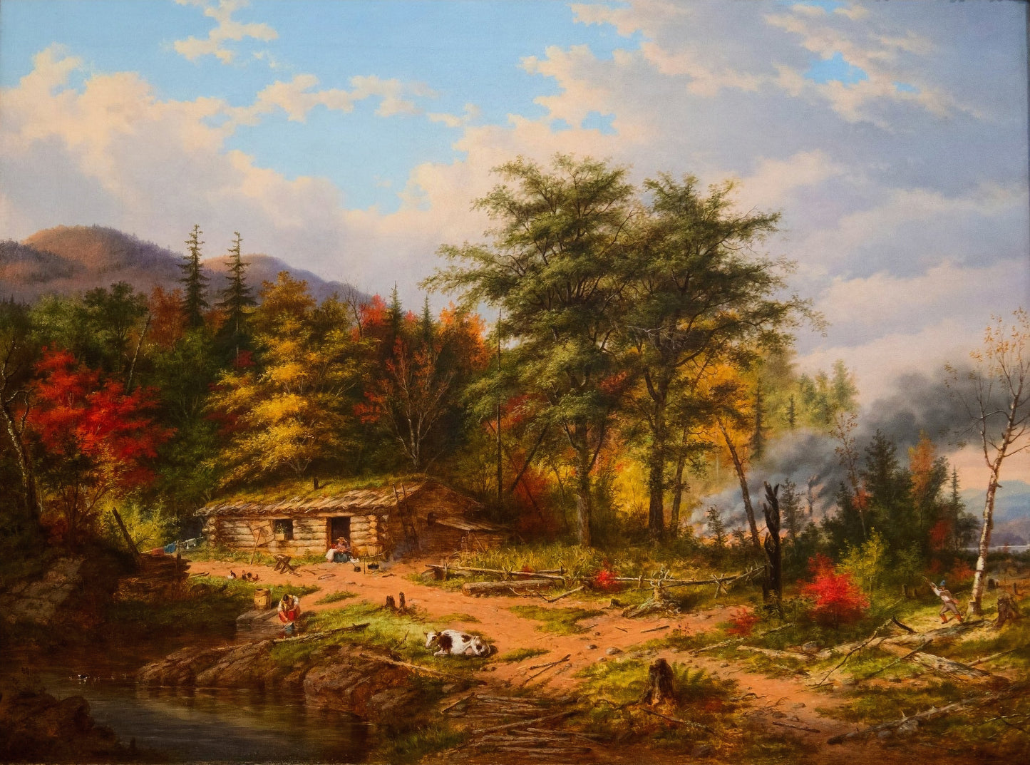 Clearing Land Near The St. Maurice River | Cornelius Krieghoff | Oil On Canvas