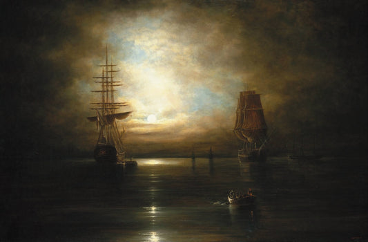 Moonlight, St. Lawrence | Cornelius Krieghoff | Oil On Canvas